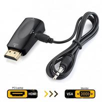 RoGer HDMI to VGA (+Audio) Converter black