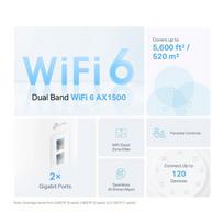 deco router - Wireless Router|TP-LINK|Wireless Router|1500 Mbps|Mesh|Wi-Fi 6|1x10/100/1000M|1x2 - 2 nuotrauka