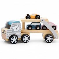 vilkiko priekaba - VIGA medinis vilkikas„PolarB“ su automobiliais - 1 nuotrauka