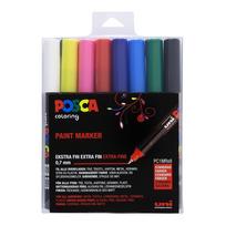 Uni Posca - PC1MR - Extra Fine Tip Pen - Basic Colors, 8 pc
