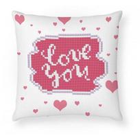 Deimantinė mozaika Diamond Dotz Love You Mini Pillow DDP2.039, balta/rožinė