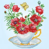 Deimantinė mozaika Diamond Dotz Teatime Poppies SD3.405, įvairių spalvų