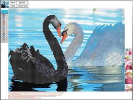 Deimantinė mozaika Centrum Swans 89753, mėlyna/balta/juoda