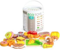 zaisline medine virtuve vaikams - Žaisliniai virtuvės reikmenys EcoToys Wooden Chopping Food - 1 nuotrauka