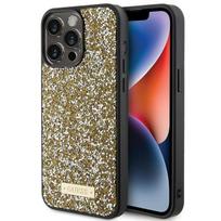 deklas iphone 15 pro guess - Guess "Rhinestone Metal Logo iPhone 15 Pro" Yellow - 1 nuotrauka