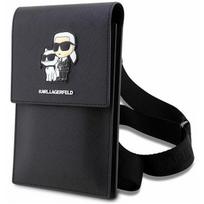 rankine telefonui - Karl Lagerfeld "Saffiano Karl & Choupette" Black - 1 nuotrauka