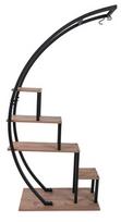 Stovas gėlių vazonams Kalune Design Garden Atlantic, 85 cm x 35 cm x 180 cm, medžio drožlių plokštė (mdp)/melaminas/metalas, ruda/juoda