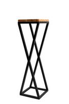 Gėlių stovas Garden Center VICHY, 19 cm x 19 cm x 77 cm, medis/metalas, ruda/juoda