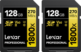 128 atminties - LEXAR PRO 1800X SDXC U3 (V60) UHS-II R270/W180 128GB - 2PACK - 1 nuotrauka