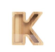 Mažesnė medinė taupyklė raidė "K"