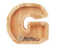 Mažesnė medinė taupyklė raidė "G"