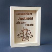 Rėmelis - taupyklė "Paskutiniam jos vakarui" su Jūsų pasirinktu vardu