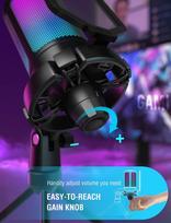 gaming mikrofonai - Fifine Ampligame A6V RGB Black (Juodas) - 2 nuotrauka