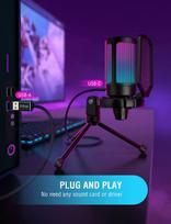 gaming mikrofonai - Fifine Ampligame A6V RGB Black (Juodas) - 4 nuotrauka
