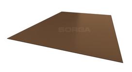 Lygi skarda BORGA P20, rulone, matmenys 0,44 x 1250 x 10000 mm, su plėvele, ruda, RAL8019, 1 rit. -