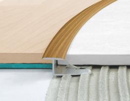 Aliumininis grindų profilis H 21 D7, 1,5 x 1 x 250 cm, universalus, lankstus tam.ąžuolo spalvos, kil
