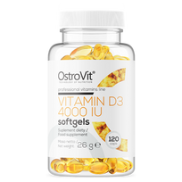 vitaminas d3 4000 tv - OstroVit Vitaminas D3 4000 IU, 120 kaps - 1 nuotrauka