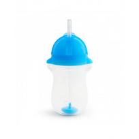 MUNCHKIN gertuvė su šiaudeliu ir svareliu, mėlyna, 12mėn+, 296ml, 012461