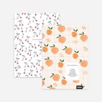 Užrašinės SEIK Peaches&Cherries, linijomis+langeliais, 2 vnt