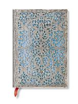 Užrašinė Hard Silver Filigree MAYA BLUE, Midi, linijomis, 240 p.
