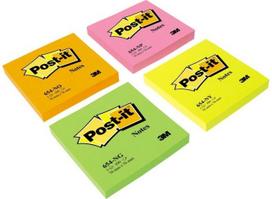 kalendoriaus lapeliai - Lipnūs lapeliai POST-IT NEON, 76 x 76 mm, 100 lapelių, geltona - 1 nuotrauka