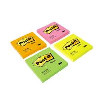 kalendoriaus lapeliai - Lipnūs lapeliai POST-IT NEON, 76 x 76 mm, 100 lapelių, geltona - 2 nuotrauka