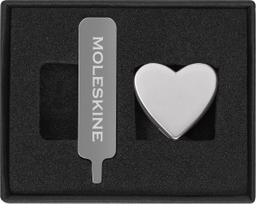Moleskine Prisegamas ženkliukas užrašų knygutei Moleskine širdies formos sidabro spalvos