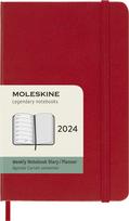 Moleskine Kalendorius Moleskine 2024 12M savaitinis kietu viršeliu raudonos spalvos P