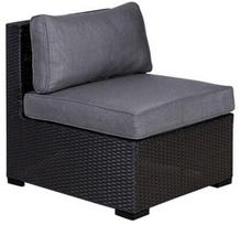 Lauko sofa Home4you Sevilla New Armless Section, juoda/pilka, 84 cm x 71 cm x 65 cm