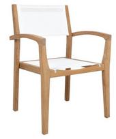 Lauko kėdė Home4you Maldive, ruda/balta, 62 cm x 62 cm x 91 cm