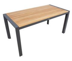 lauko stalai senukai - Lauko stalas Home4you Tampere, rudas/juodas, 160 cm x 80 cm x 75 cm - 1 nuotrauka