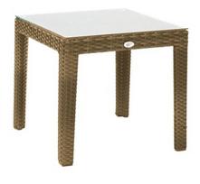 Lauko stalas Home4you Wicker, smėlio, 50 cm x 50 cm x 45 cm