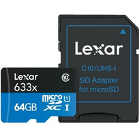 kortele sdhc - MEMORY Micro SDXC 64GB UHS-I/LMS0633064G-BNNNG LEXAR - 1 nuotrauka