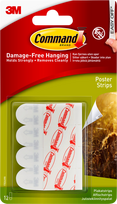 3M COMMAND POSTER STRIPS 12PCS
