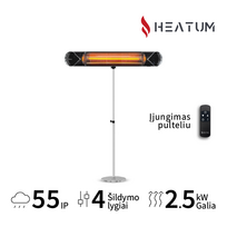 infraraudonuju spinduliu sildytuvas heatum - Heatum H2500R - 2 nuotrauka