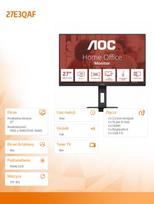 monitor 27 1080 - AOC 27E3QAF 27" IPS 16:9 - 8 nuotrauka