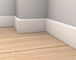 MDF grindjuostė KRONO ORIGINAL LK80L, 80 x 14 x 2400 mm, spl. balta, 94252