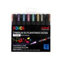 posca - Žymeklis Uni-Ball Mitsubishi Posca PC-5M Metallic, 8 vnt. - 2 nuotrauka