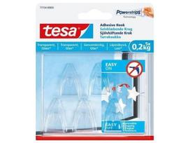 Drabužių kabliukas Tesa Powerstrips, 5 vnt., skaidri