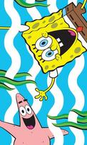 Rankšluostis vonios SpongeBob RDE-63, baltas/geltonas/žalias/rožinis/šviesiai mėlynas, 30 x 50 cm