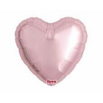 Helio balionai Ibrex Heart, metalinis šviesiai rožinis, 35 cm, 5 vnt.