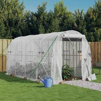 Shopme Šiltnamis su plieno rėmu, baltos spalvos, 4x2x2m, 8m²