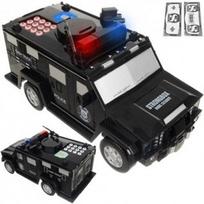 taupykle automobilis - Taupyklė Piggy Bank Safe Police Car, 13 cm, juoda - 1 nuotrauka