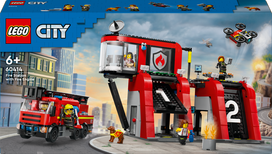 lego automobilis - LEGO City Gaisrinė su ugniagesių sunkvežimiu 60414 - 1 nuotrauka