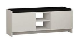 Batų dėžė Kalune Design Zulla, balta/juoda, 37 cm x 110 cm x 43 cm