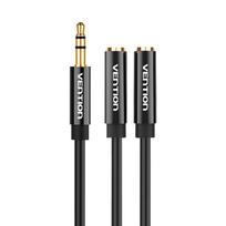aux laidas - Stereo Splitter 3.5mm Male to 2x 3.5mm Female 0.3m Vention BBSBY Black - 1 nuotrauka