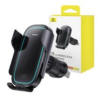automobilinis pakrovejas - Wireless Charging Car Mount Baseus MilkyWay Pro 15W (black) - 1 nuotrauka