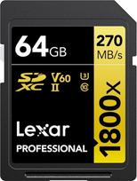 uhs v60 - Lexar Pro 1800x SDXC R270/W180 64GB U3 (V60) UHS-II - 2 nuotrauka