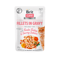 salmon brit care - Brit Care Cat Fillets in Gravy Turkey&Salmon 85 g - 2 nuotrauka