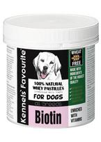 Biotin 135g, Nr100 Kennels Favourite.  Vitamininis papildas šunims. Stimuliuoja plaukų augimą ir palaiko sveiką odą. Turi antiseborėjinį poveikį. Vaidina svarbų vaidmenį riebalų rūgščių metabolizme OMEGA 6:3. Stabilizuoja cukraus kiekį kraujyje